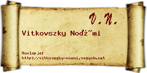 Vitkovszky Noémi névjegykártya